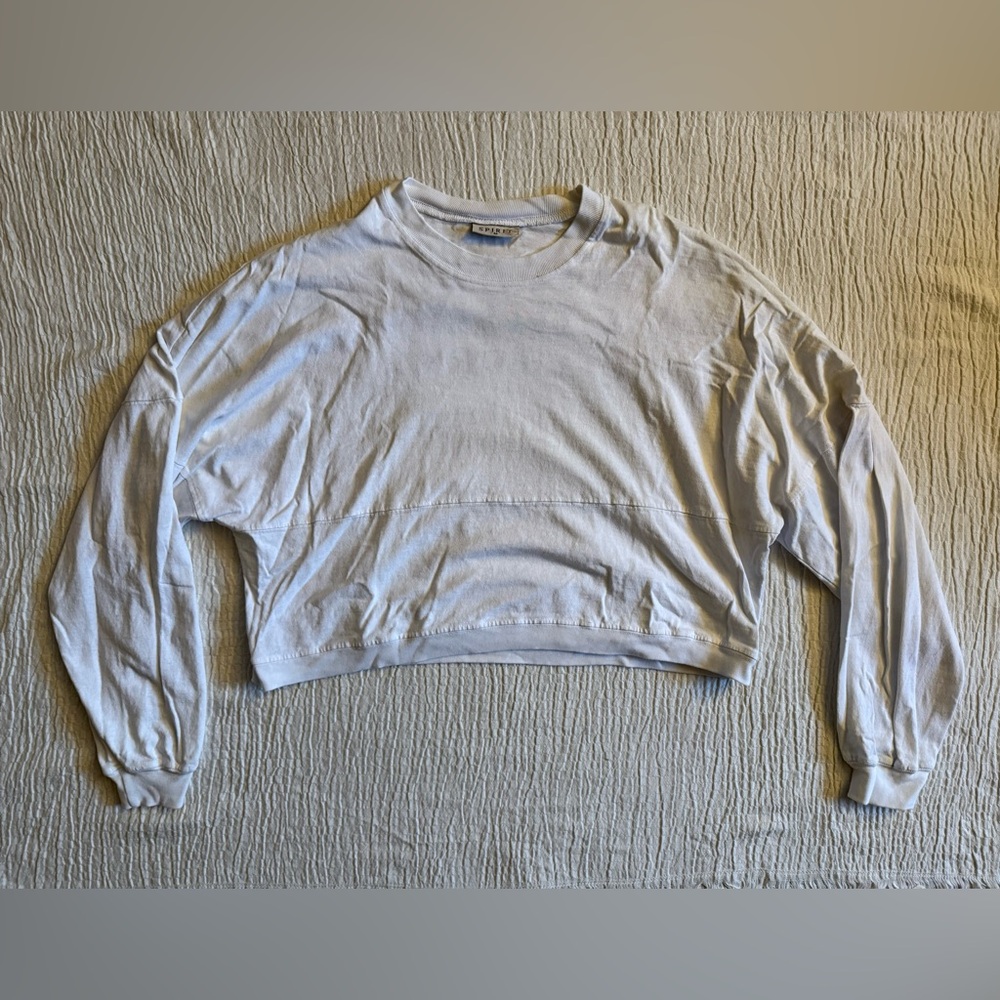 Spirit Women's White Long Sleeve Cropped Tee